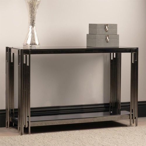Cohen Console Table - Smoke Black Glass