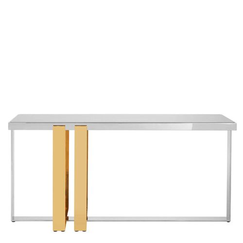 Demas Console Table - Silver and Gold Metal