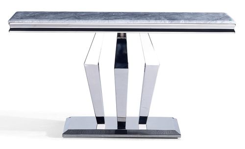 Dolce Grey Marble and Chrome Console Table