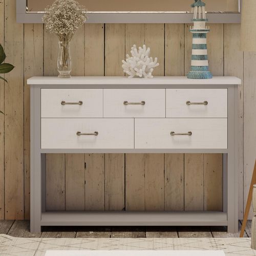 Greystone Reclaimed Wood Console Table - 5 Drawer
