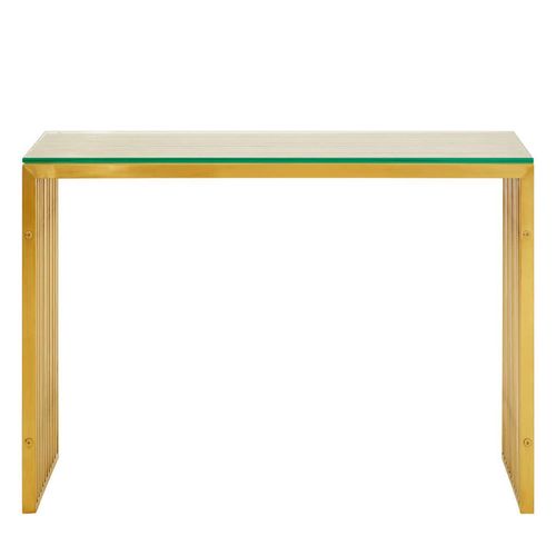Horizon Console Table - Clear Glass with Gold Metal