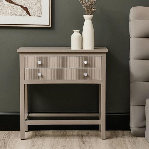 Lindon Console Table - 2 Drawer - Small - Taupe