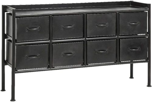 Portland Black 8 Drawer Console Table