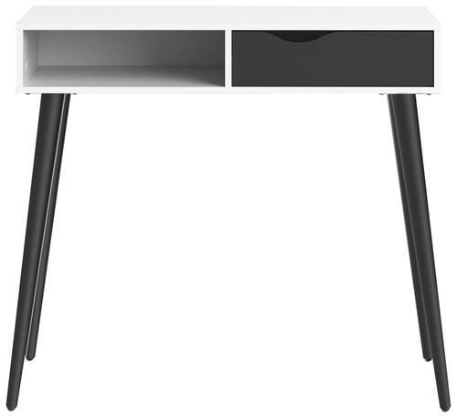 Oslo White and Black 1 Drawer Console Table
