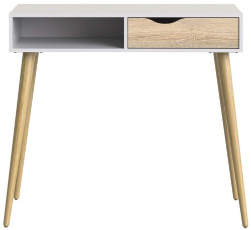 Oslo White and Oak Effect 1 Drawer Console Table