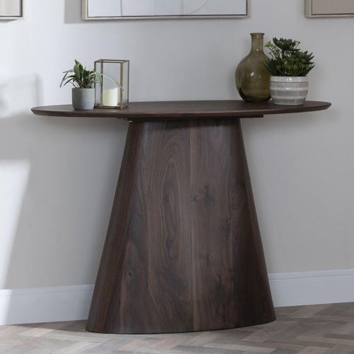 Palma Walnut Oval Console Table
