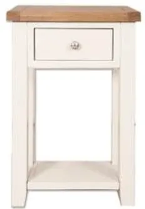 Perth White and Wood 1 Drawer Console Table