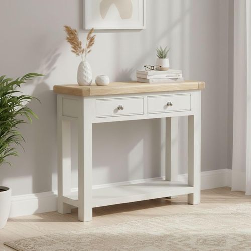 Salcombe Console Table - 2 Drawer - Grey Oak