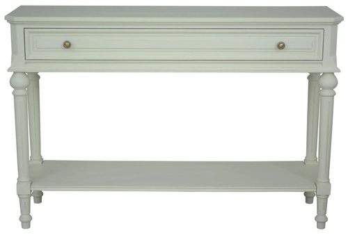 Solana French Lime White 1 Drawer Large Console Table