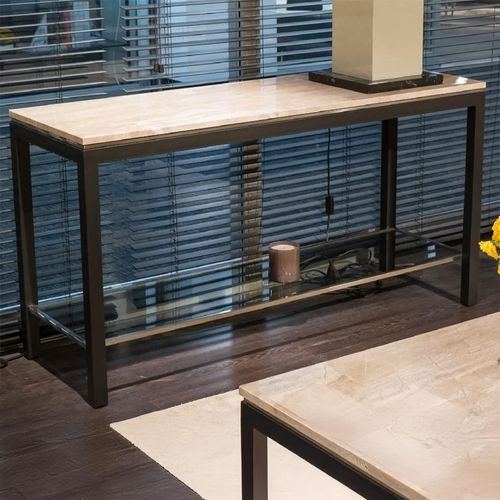 Stilo Console Table - Marble with Metal Base - Variation Available