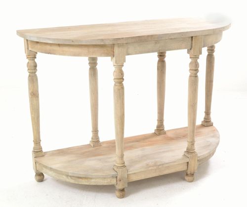 Vintage Mahogany French Style Demilune Console Table