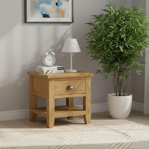 Burford Oak 1 Drawer Lamp Table