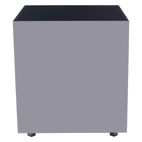 Carlox Black Glass and Chrome Square Side Table