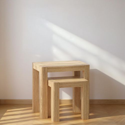 Carly Oak Nest of 2 Tables