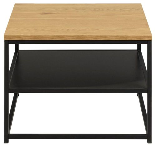Gila Oak and Black Square Side Table