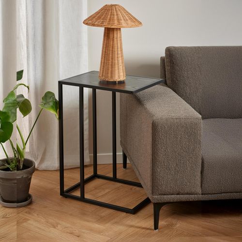 Seaford Black Melamine and Metal Side Table
