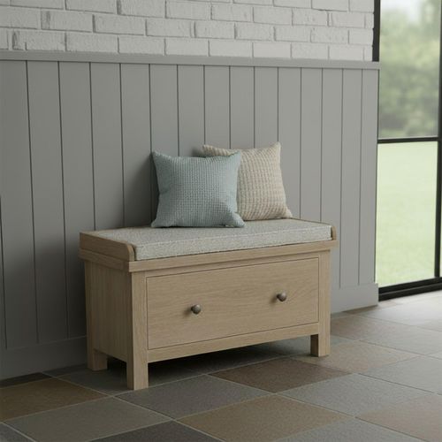 Modern Country Oak - Hallway Bench - 1 Drawer