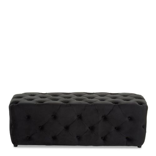 Alea Hall Bench - Black Velvet Fabric
