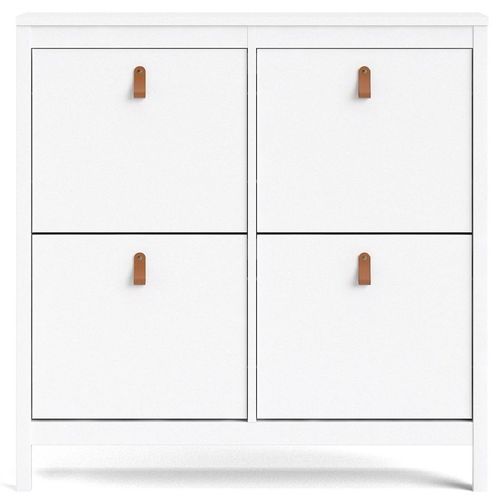 Barcelona White 4 Drawer Shoe Cabinet