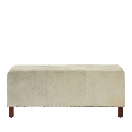 Kensington Townhouse Bench - Beige Faux Fur
