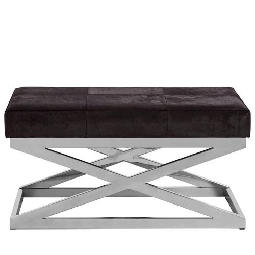 Kensington Townhouse Bench - Black Faux Fur