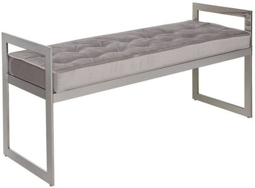 Zenith - Bench - Grey Fabric and Chrome
