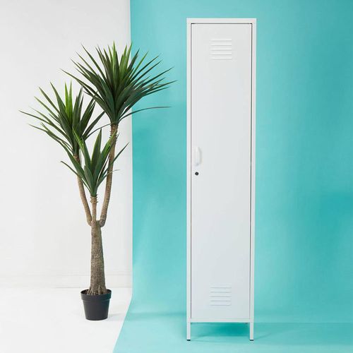 Academy White Metal 1 Door Tall Cabinet