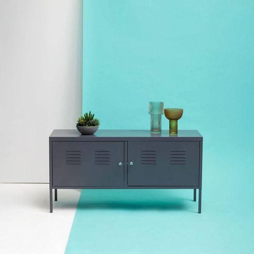 Academy Metal Small Sideboard - 2 Door - 118cm - Grey