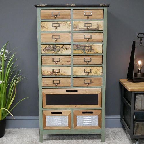 Storage Cabinet - Fir Wood - Multi Drawer - Apothecary - Large