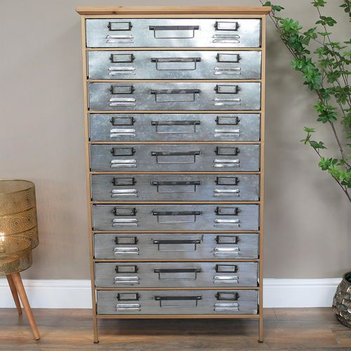 Storage Unit - Metal Multi Drawer Apothecary - Tall