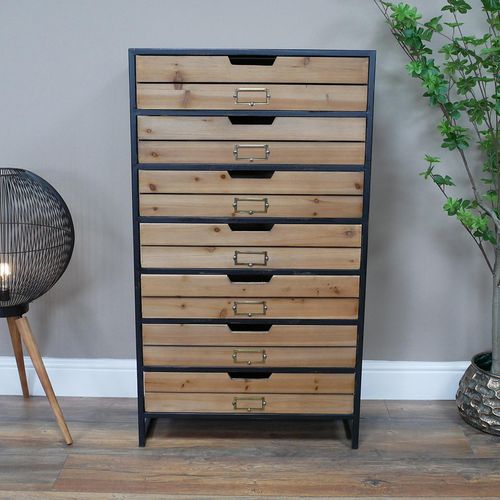 Storage Unit - Wood and Metal - Multi Drawer