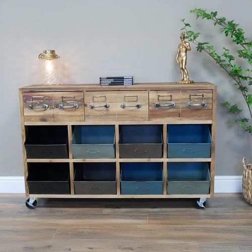 Console Table - Rustic Recycled Fir Wood - Storage