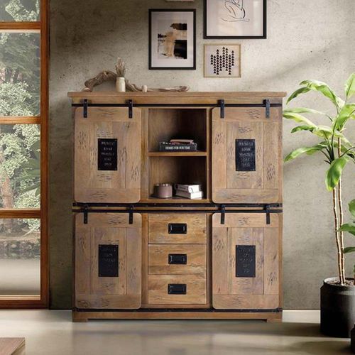 Iron Works Cabinet - Mango Wood - 4 Door
