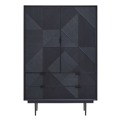 Jakara Hall Cabinet - 2 Door - Black Wood