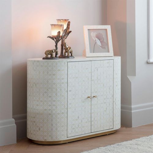 Aspen Cabinet - White Bone Inlay - 2 Door