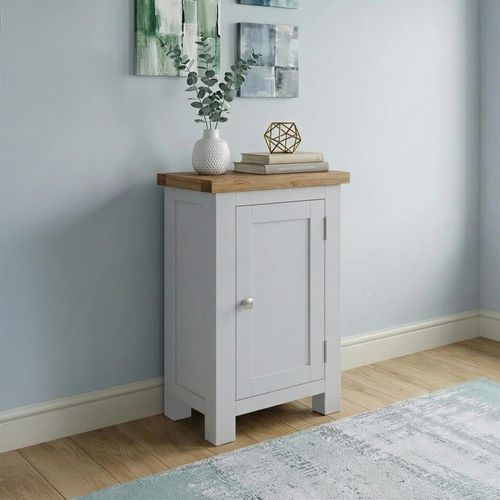 Lundy Small Hall Cabinet - 1 Door - Grey Painted