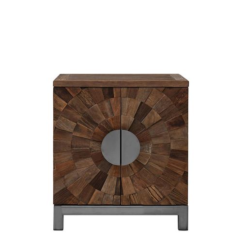 Midas Cabinet - 2 Door - Small - Industrial - Elm Wood