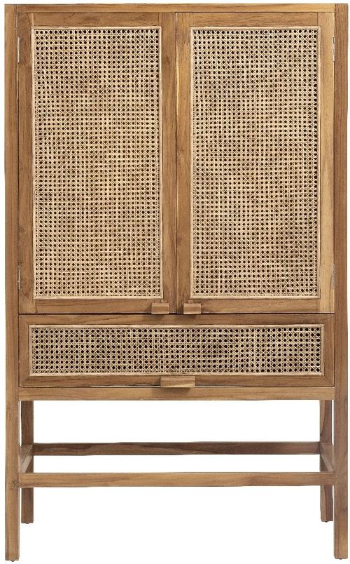 Merge Natural Rattan 2 Door Tall Hall Cabinet