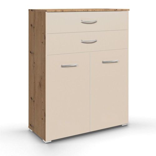 Rauch Aditio 2 Door Cupboard with 2 Top Drawer - Artisan Oak and Champagne