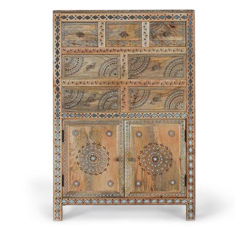 Savona Hall Cabinet - Mango Wood - Painted - 2 Door