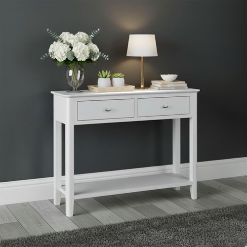 Hampstead White 2 Drawer Console Table