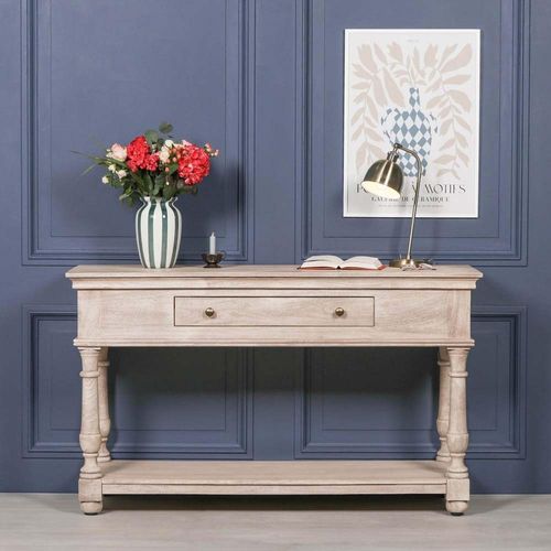 Acacia Wood 1 Drawer Console Table