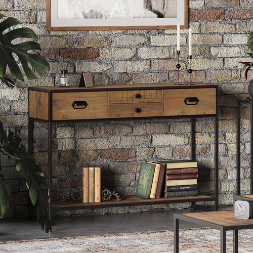 Olmsted Reclaimed Wood 4 Drawer Console Table