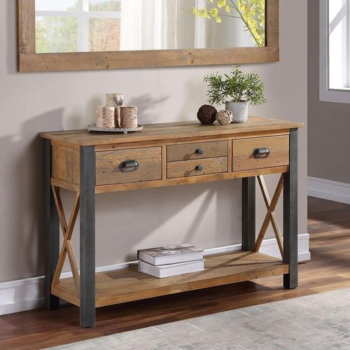 Urmston Elegance Reclaimed Wood 4 Drawer Console Table