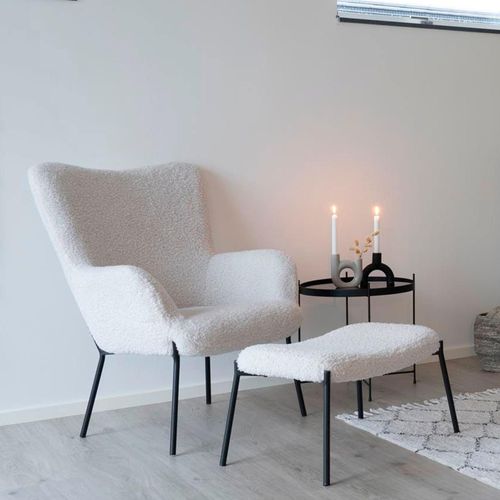 Glasgow White Faux Lambskin Armchair 