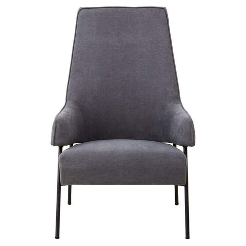 Henia Ash Velvet Fabric Armchair