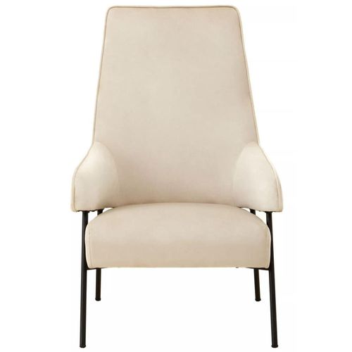 Henia Cream Velvet Fabric Armchair