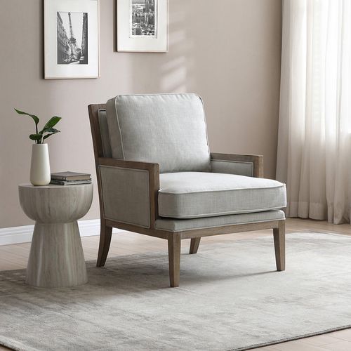 Beatrice Grey Fabric Armchair