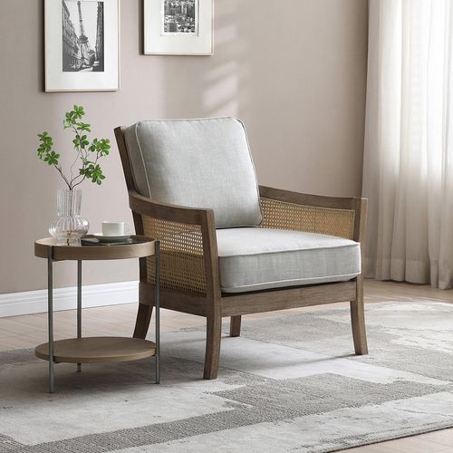 Cecilia Grey Fabric Armchair