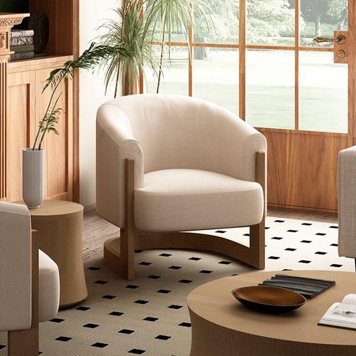 Lennox Natural Fabric Tub Chair